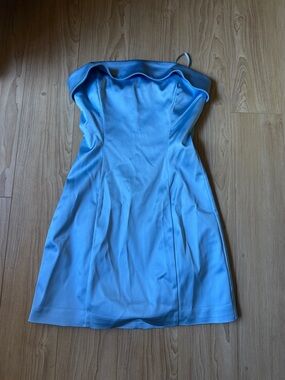 princess polly baby blue dress Sunday Blueberry Puff Mini Dress – SUNDAY RIOT main image 0